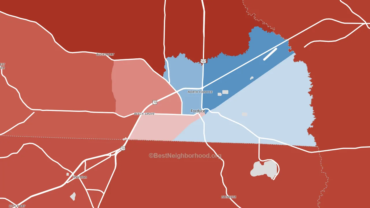 71742, AR block-group political-lean map