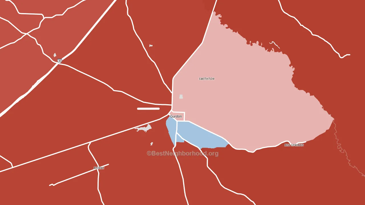 71743, AR block-group political-lean map