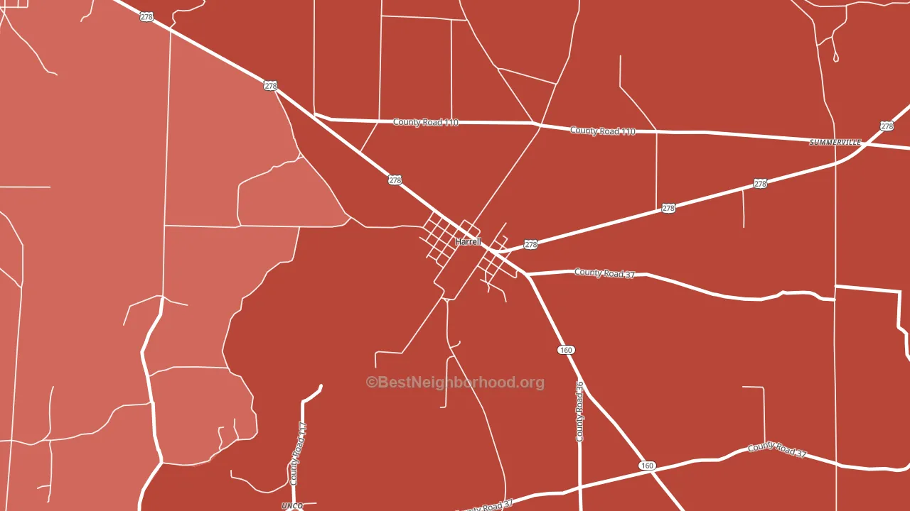 71745, AR block-group political-lean map