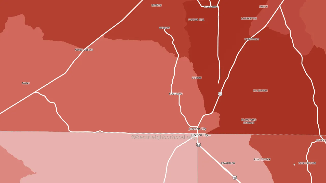 71749, AR block-group political-lean map
