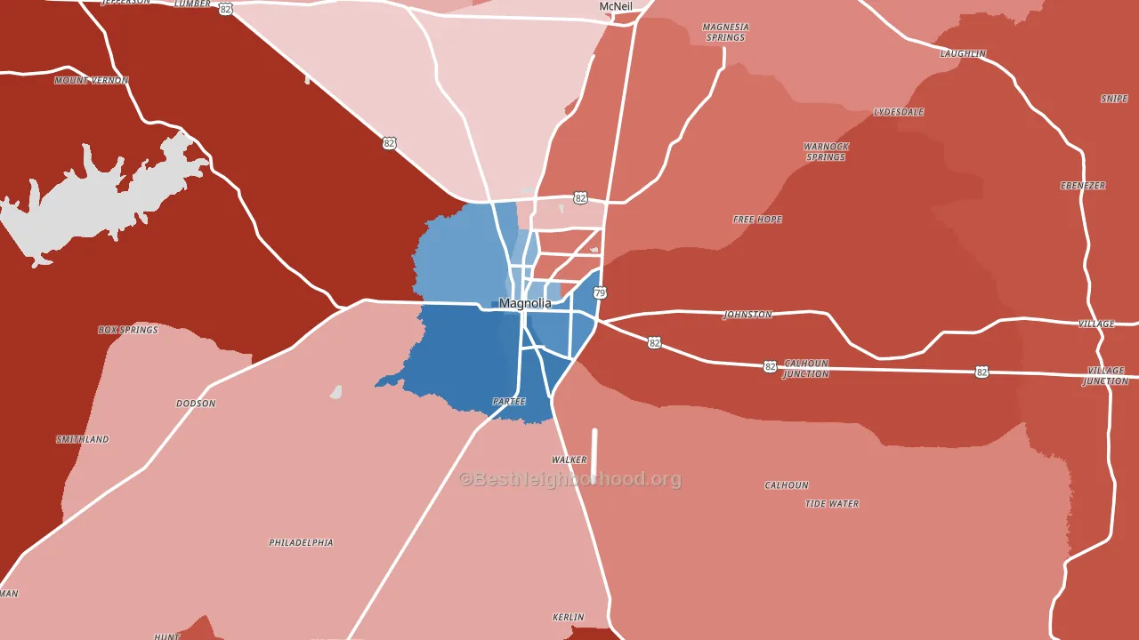 71753, AR block-group political-lean map