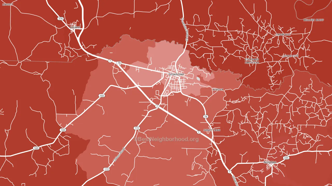 71762, AR block-group political-lean map