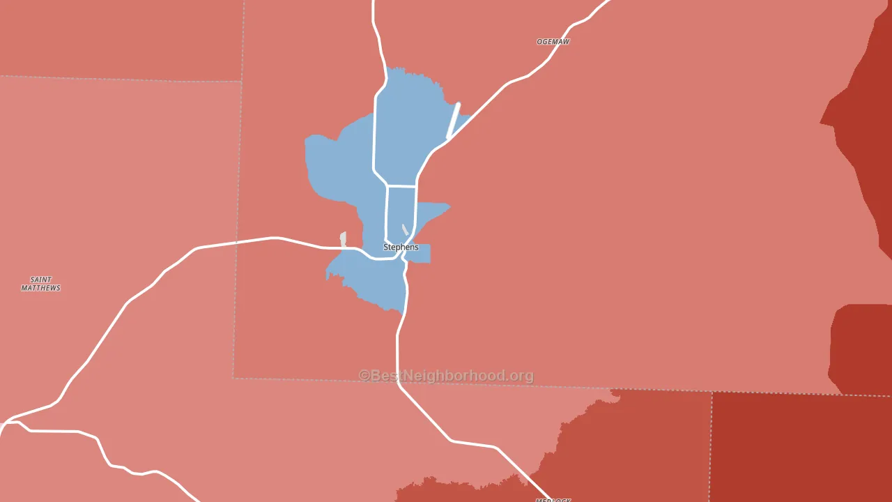 71764, AR block-group political-lean map