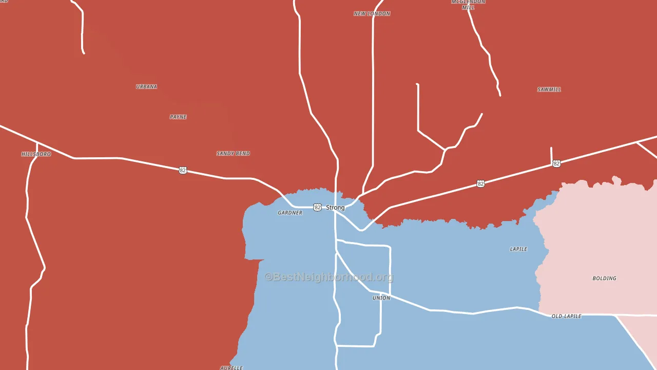 71765, AR block-group political-lean map