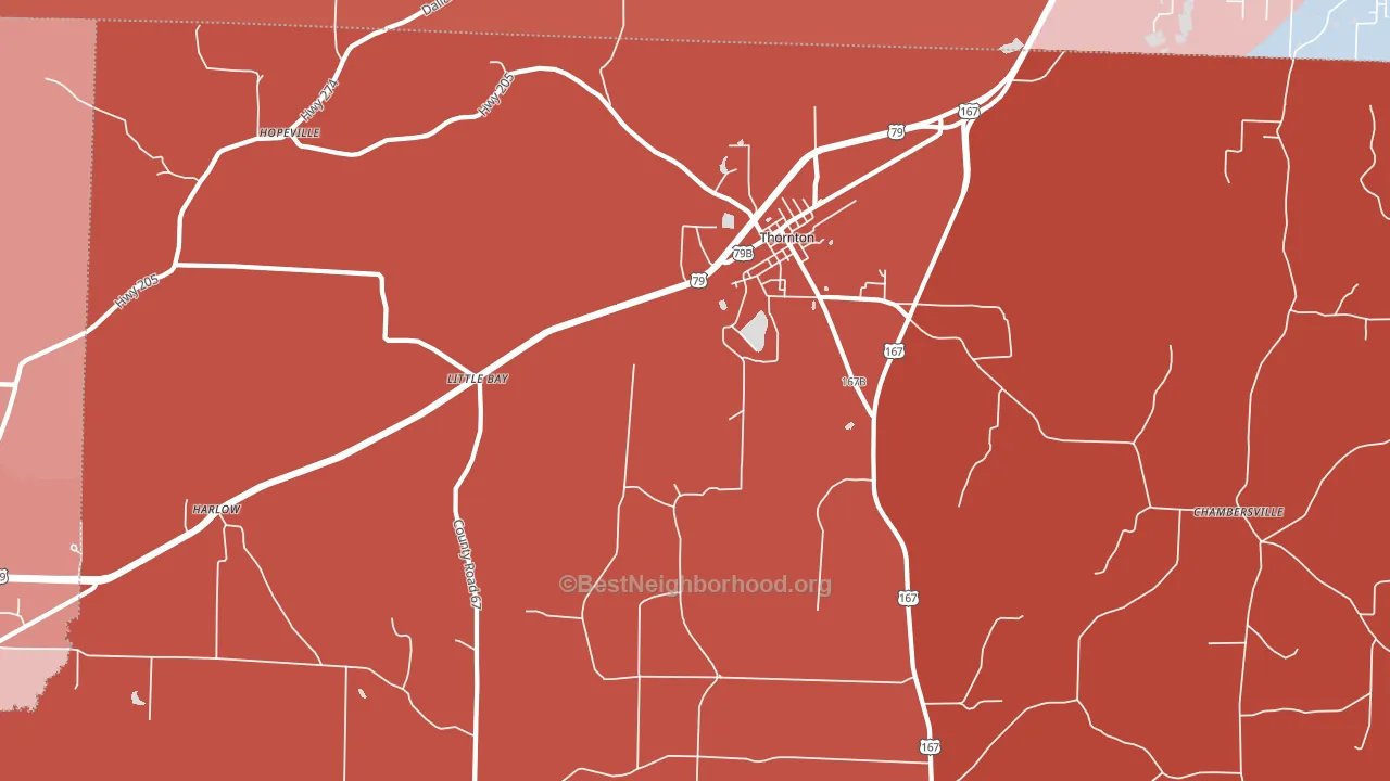 71766, AR block-group political-lean map
