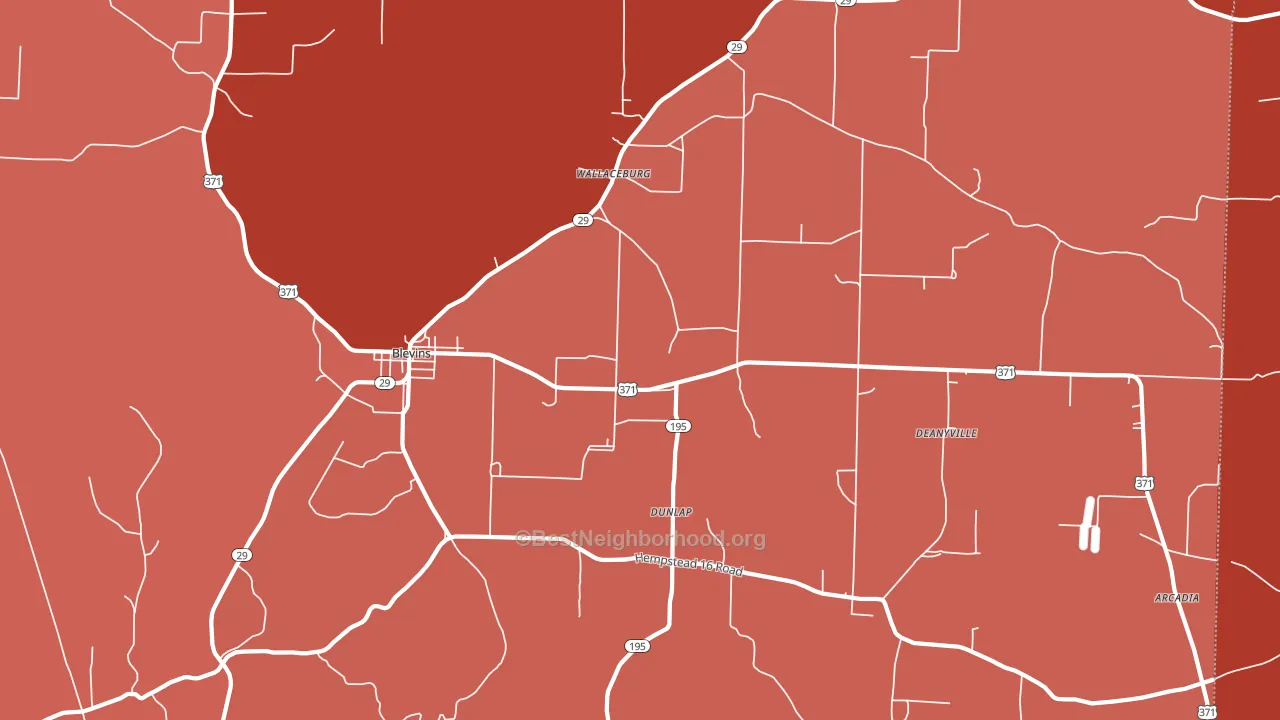71825, AR block-group political-lean map