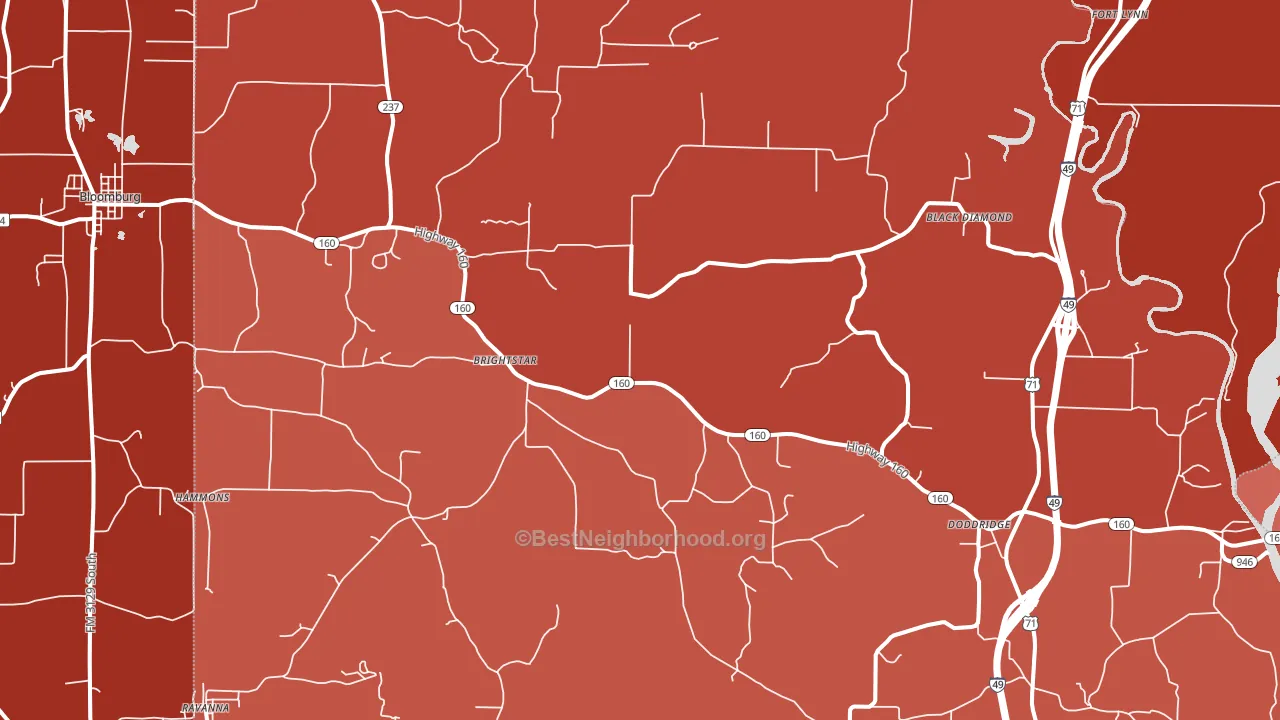 71834, AR block-group political-lean map