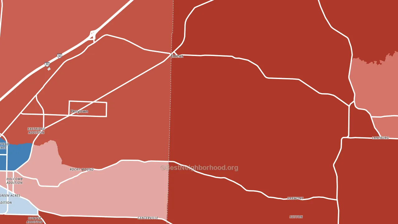71835, AR block-group political-lean map