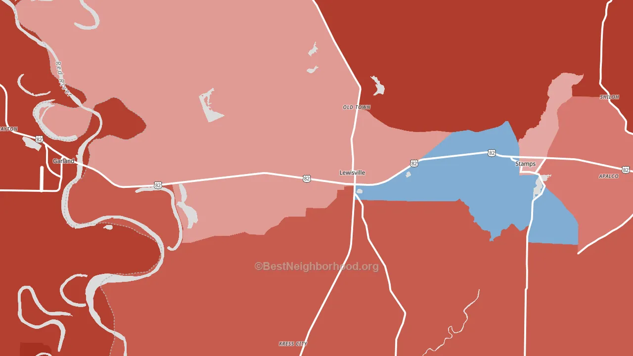 71845, AR block-group political-lean map