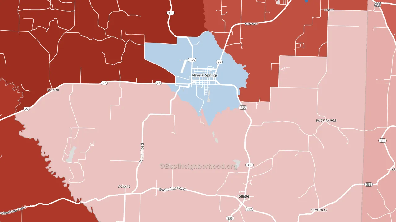 71851, AR block-group political-lean map