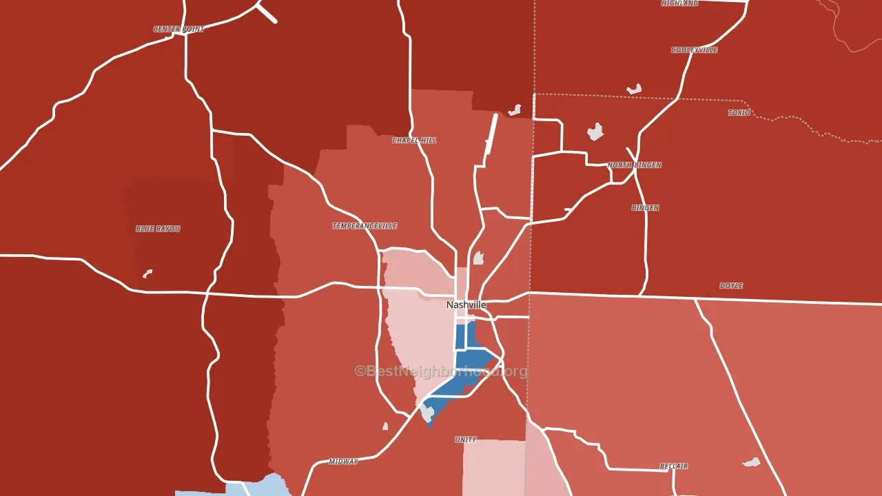71852, AR block-group political-lean map