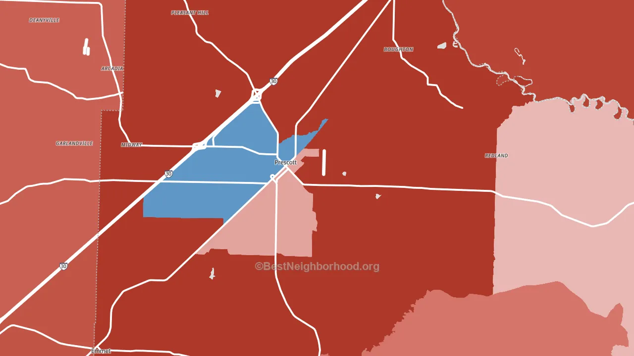 71857, AR block-group political-lean map