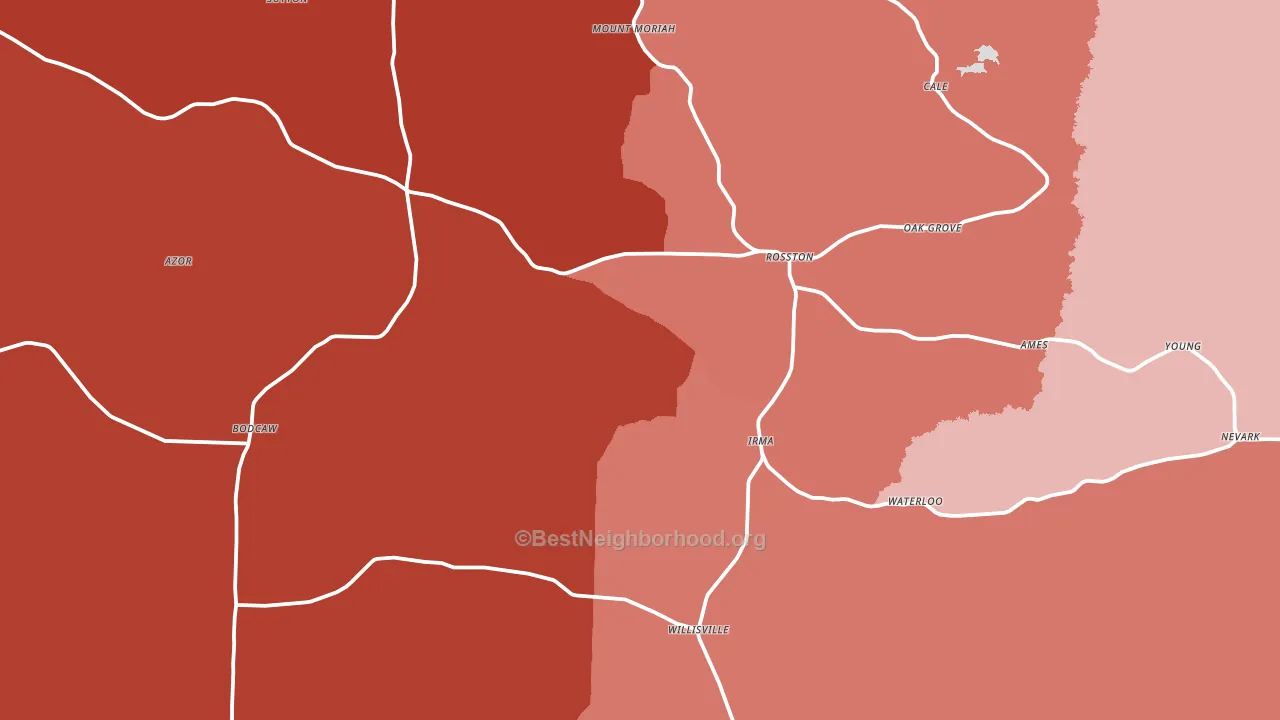 71858, AR block-group political-lean map