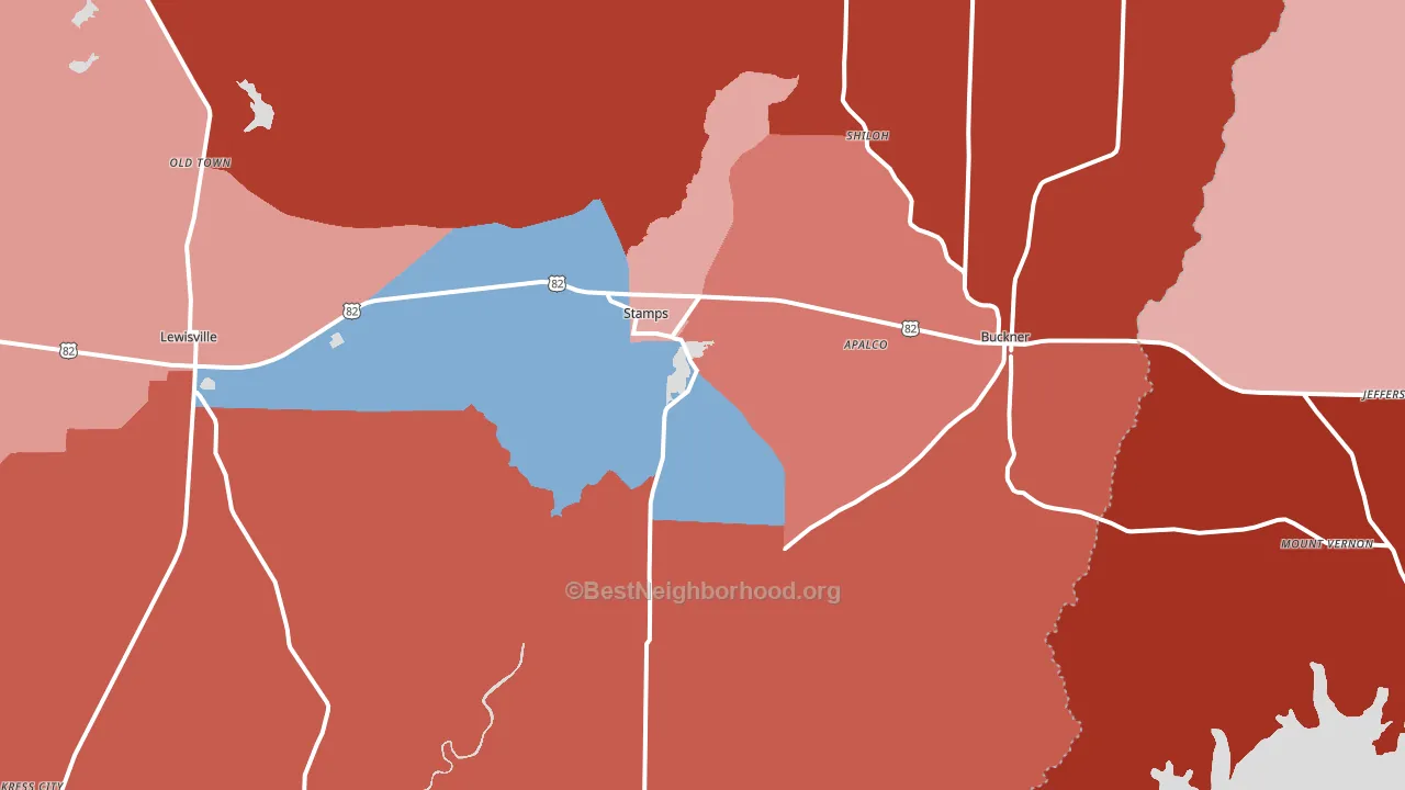 71860, AR block-group political-lean map