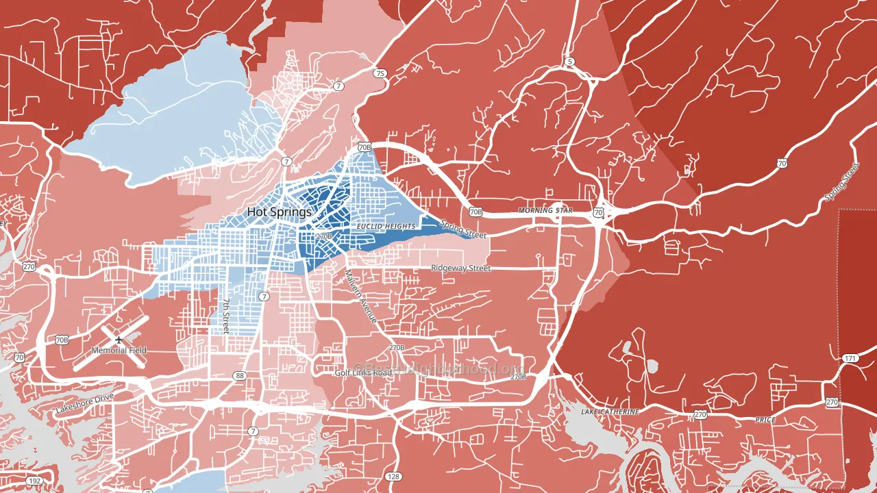 71901, AR block-group political-lean map