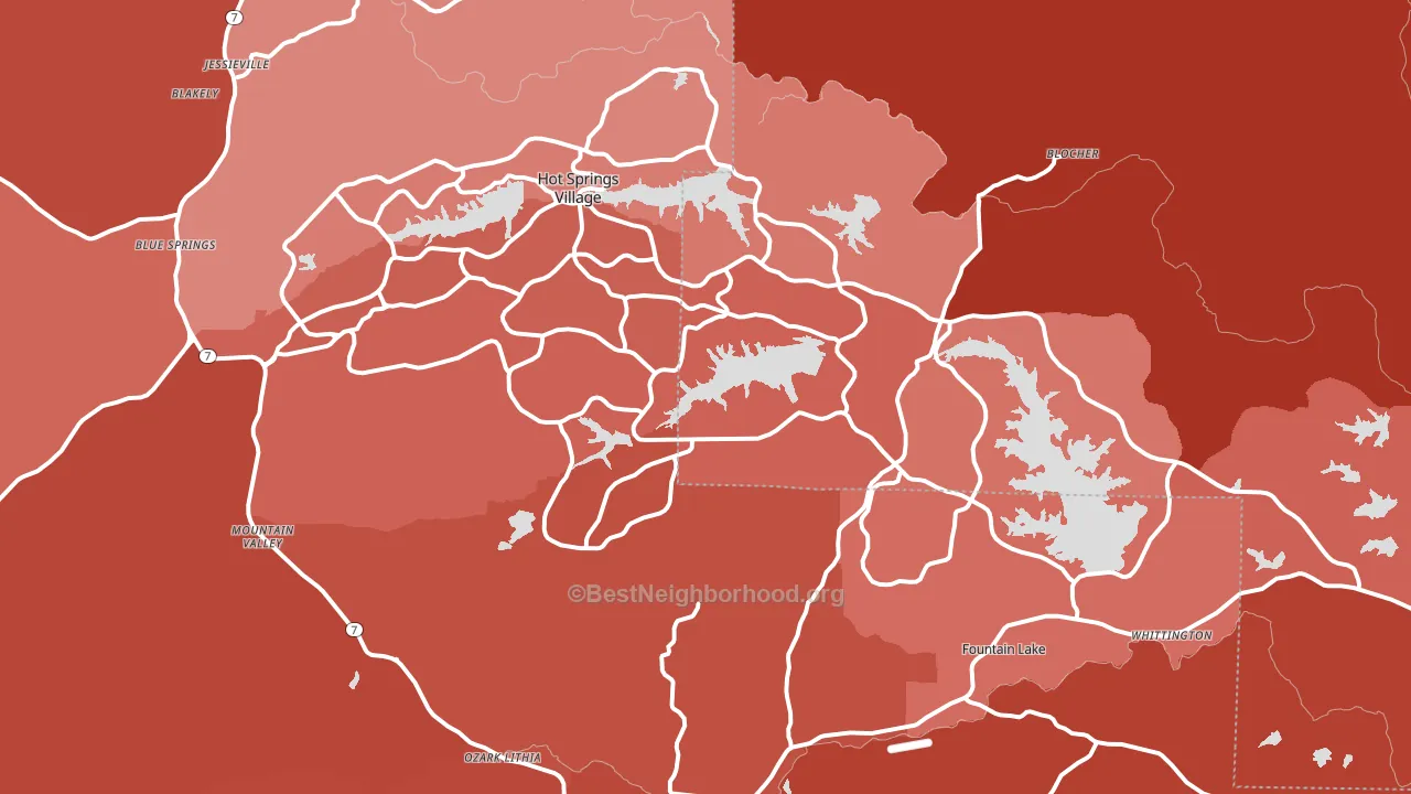 71909, AR block-group political-lean map