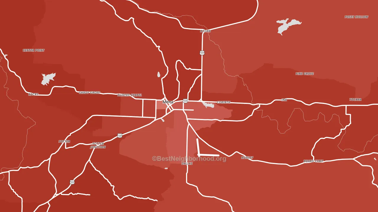 71953, AR block-group political-lean map
