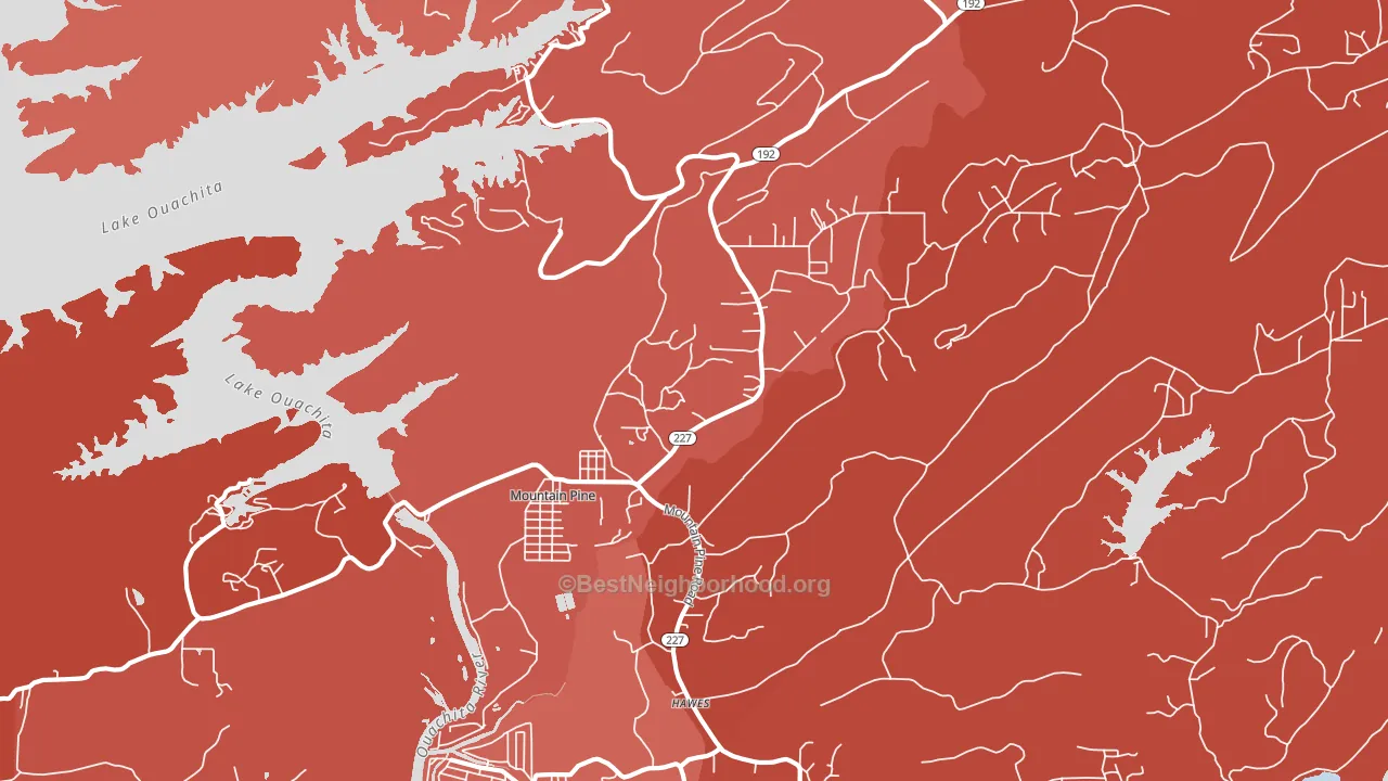 71956, AR block-group political-lean map