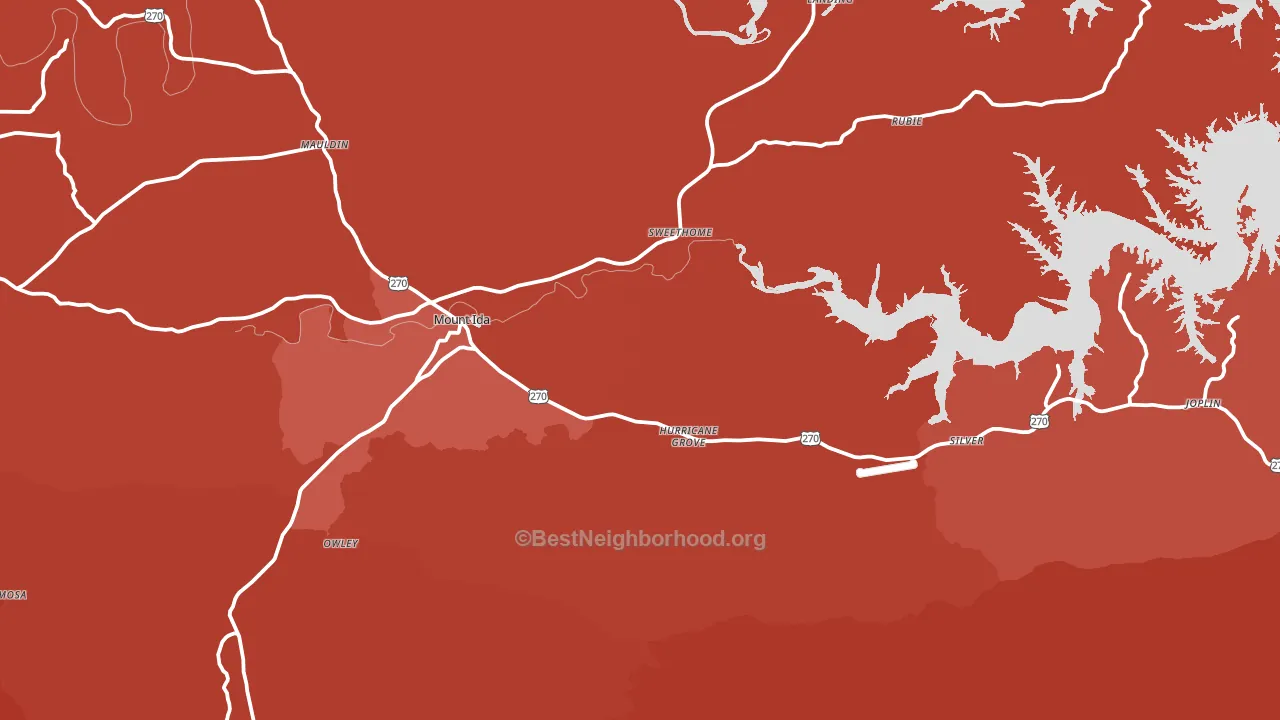 71957, AR block-group political-lean map