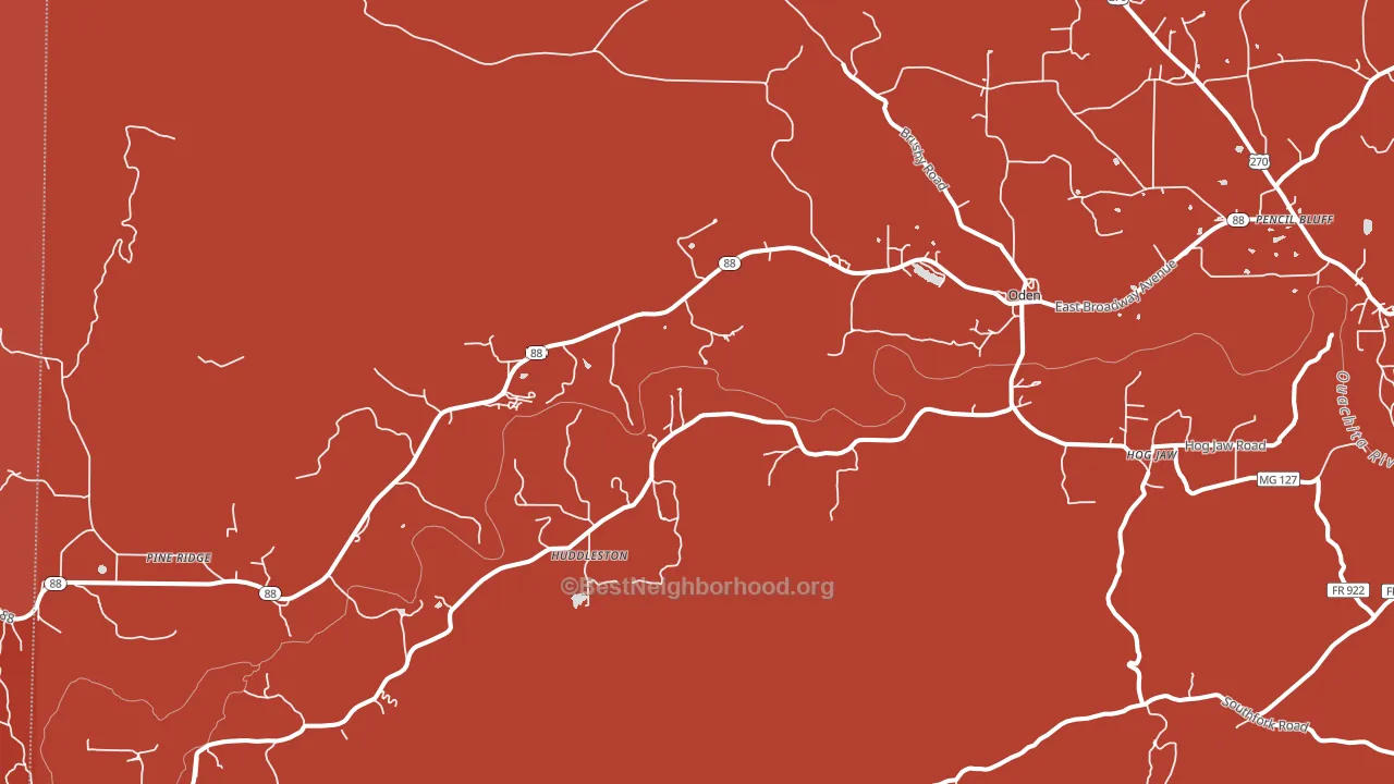 71961, AR block-group political-lean map