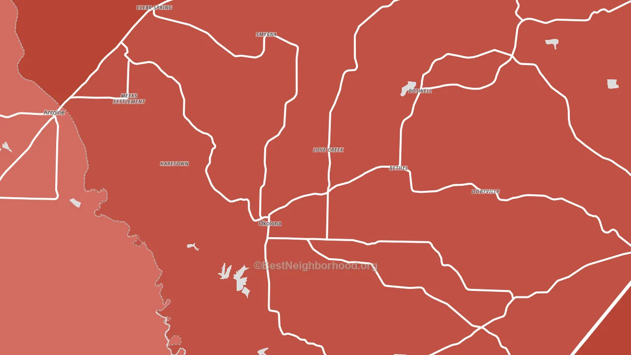 71962, AR block-group political-lean map