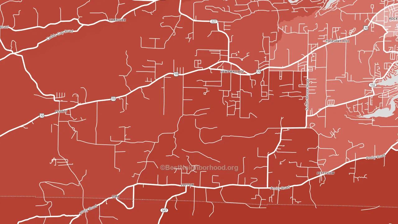 71964, AR block-group political-lean map