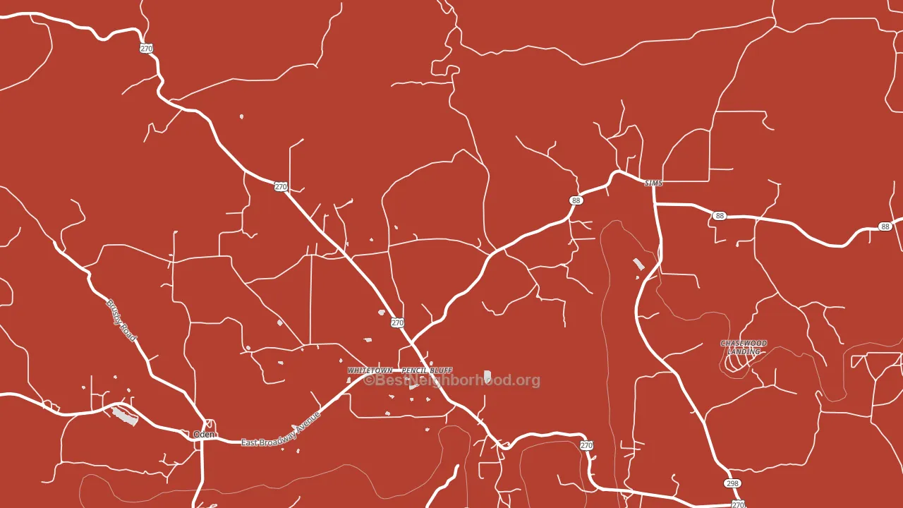 71965, AR block-group political-lean map