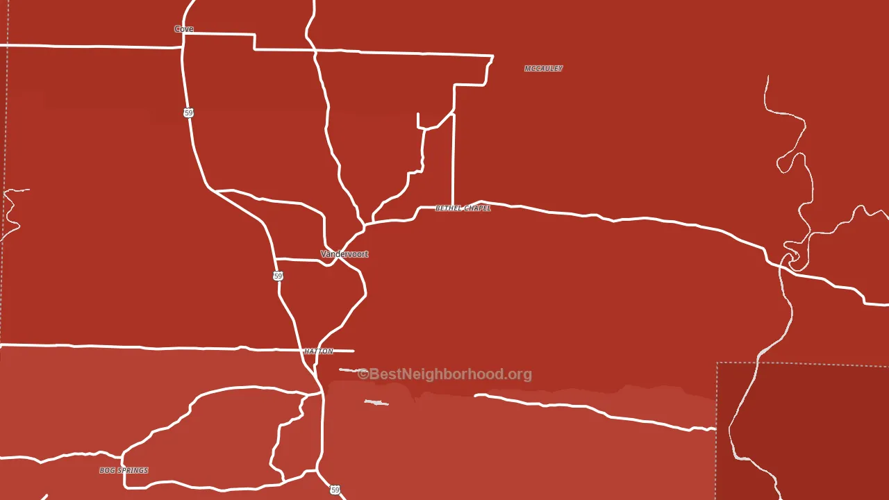 71972, AR block-group political-lean map