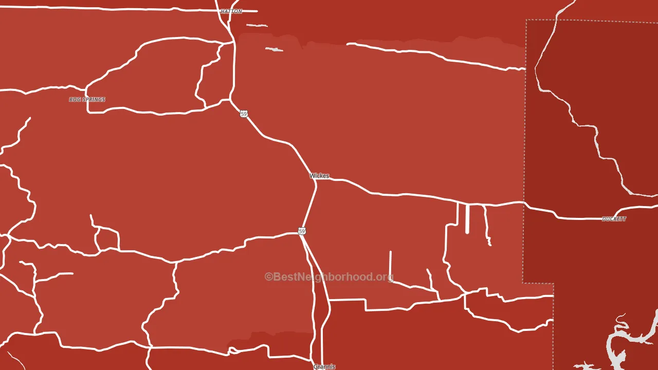 71973, AR block-group political-lean map