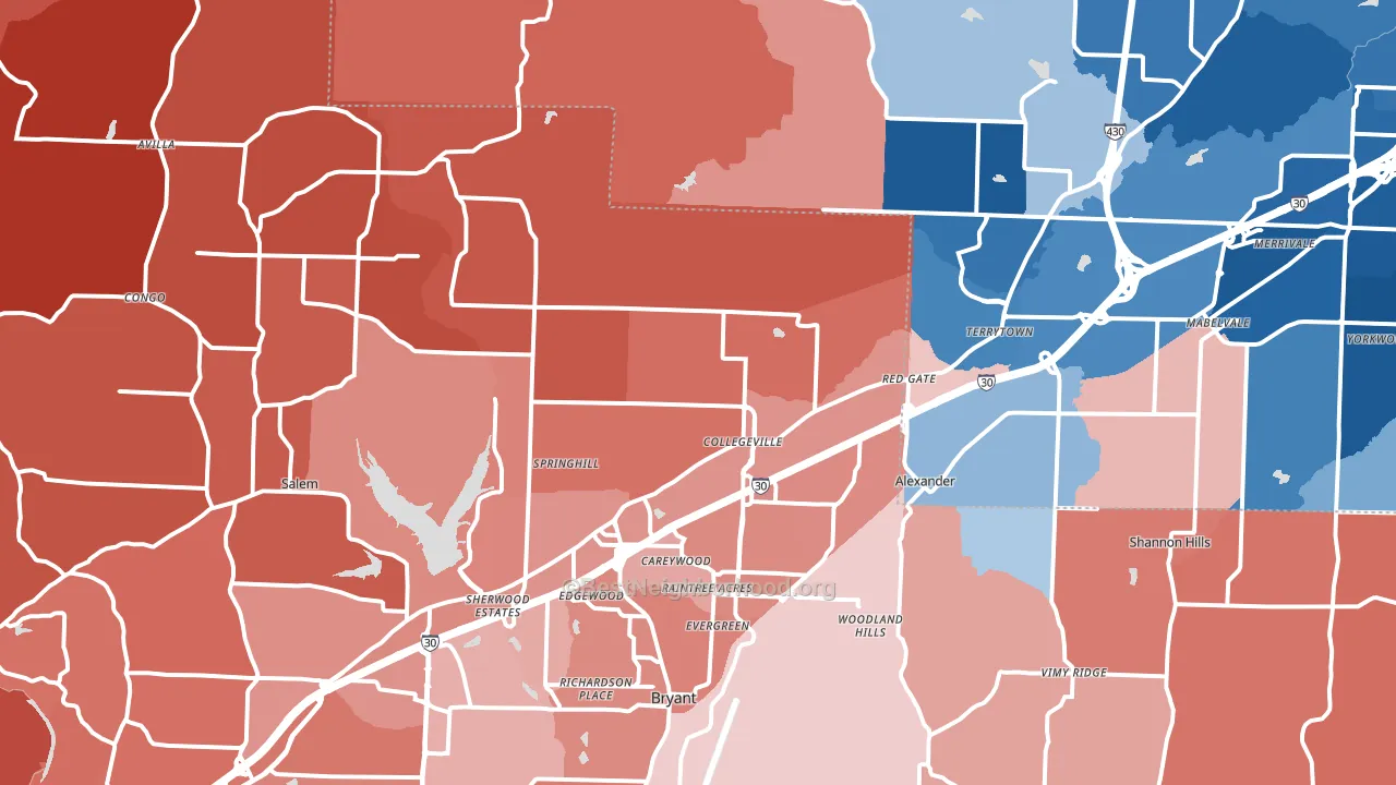 72002, AR block-group political-lean map