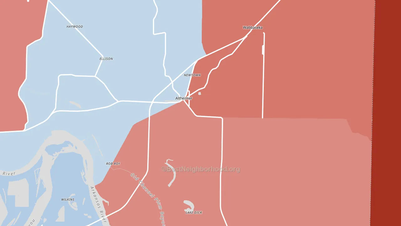 72004, AR block-group political-lean map