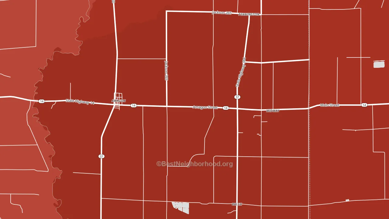 72005, AR block-group political-lean map