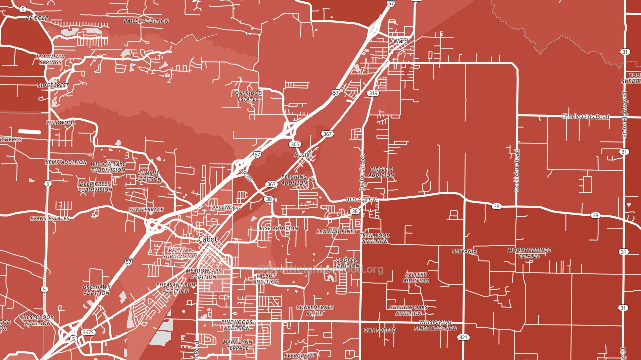 72007, AR block-group political-lean map
