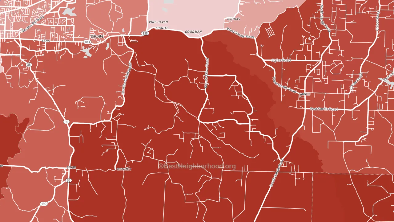 72011, AR block-group political-lean map