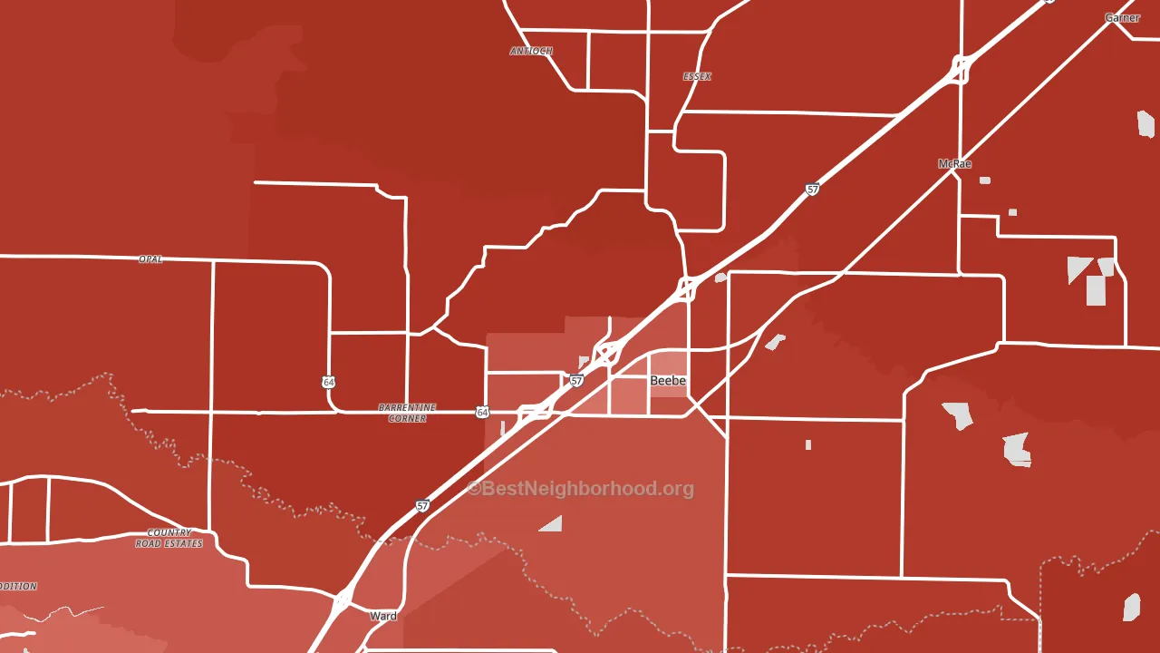 72012, AR block-group political-lean map