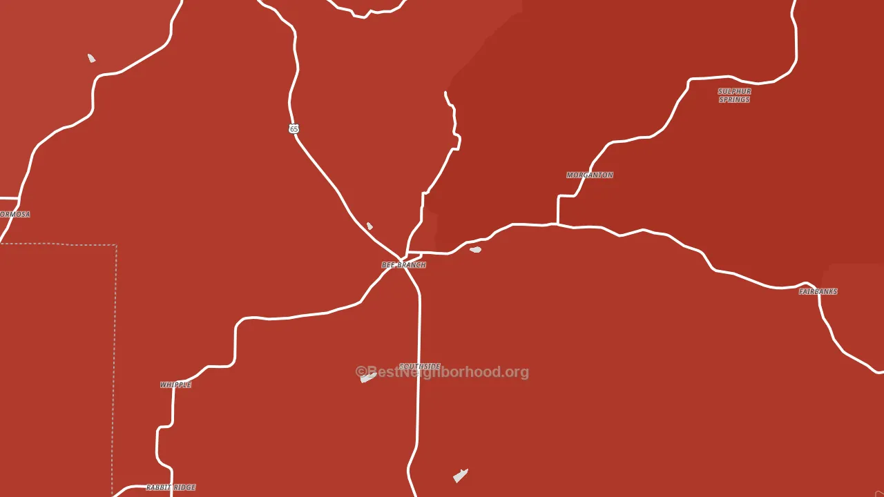 72013, AR block-group political-lean map