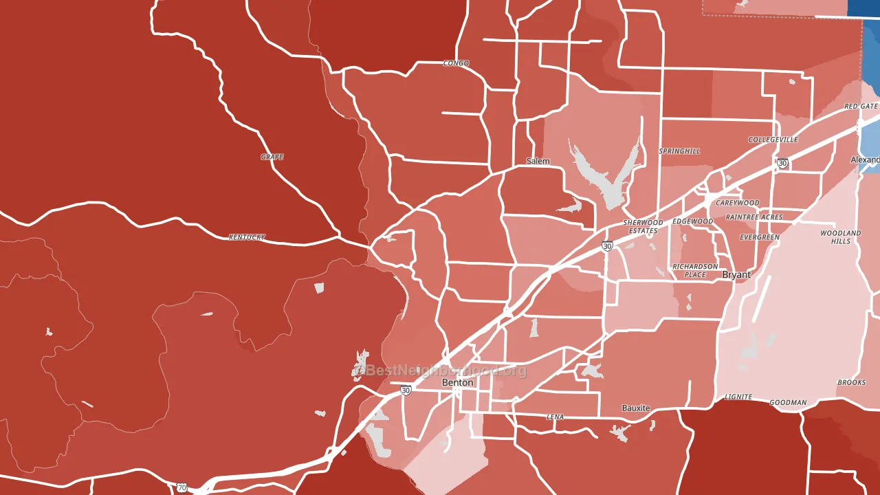 72019, AR block-group political-lean map