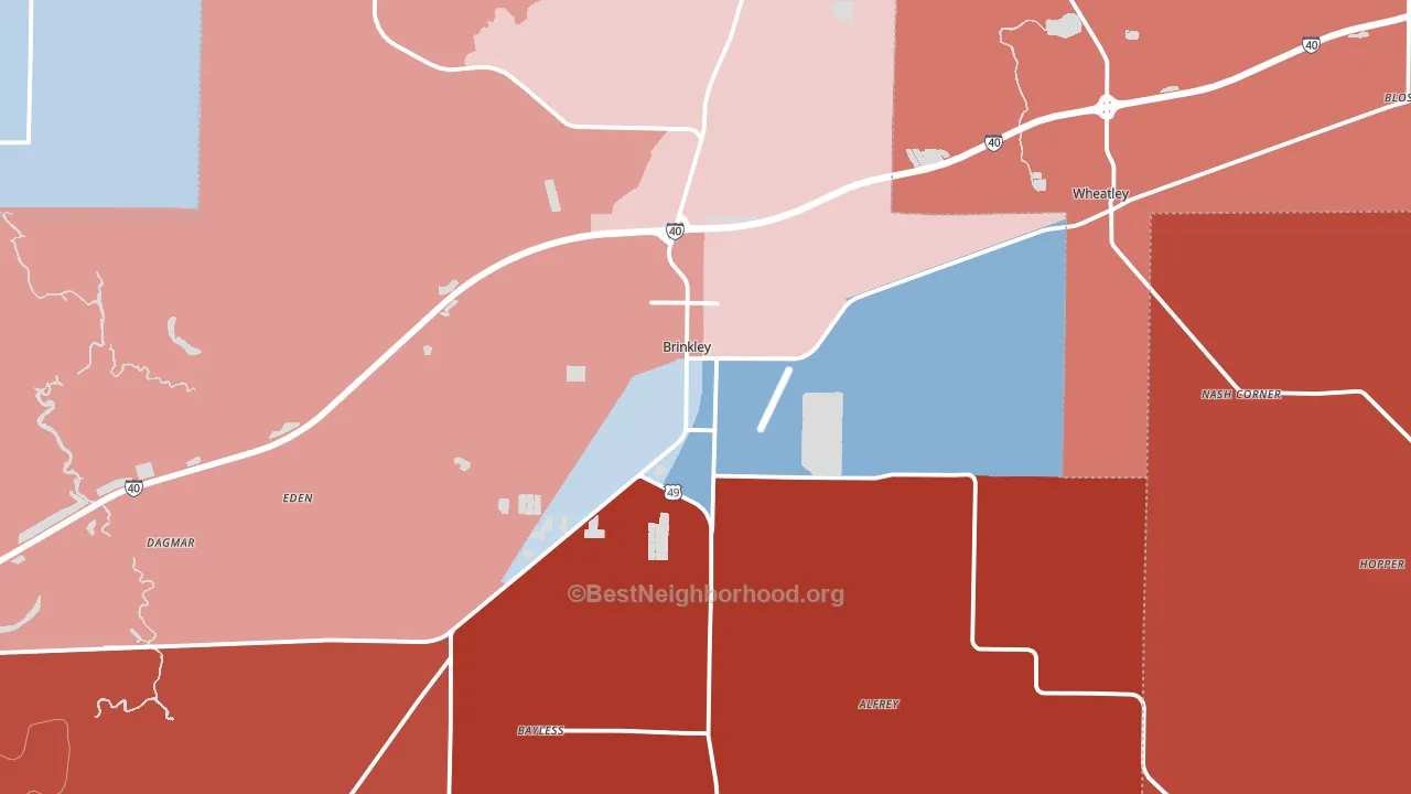 72021, AR block-group political-lean map