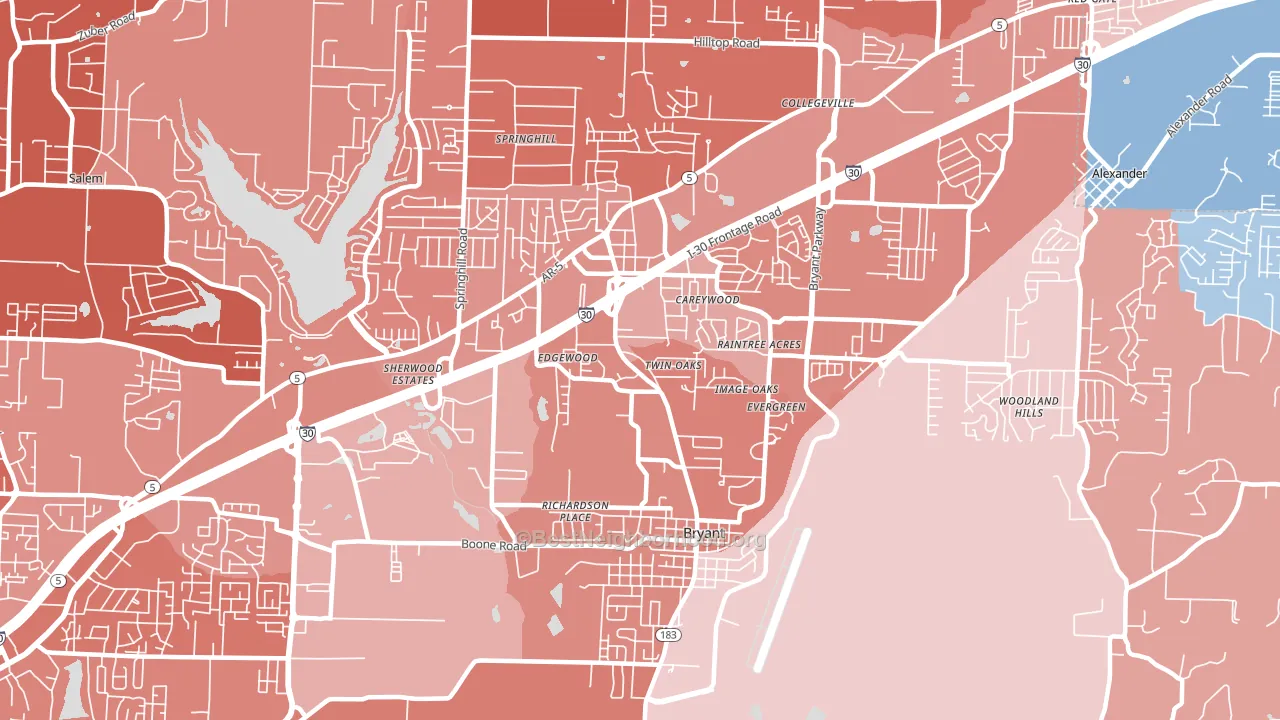 72022, AR block-group political-lean map