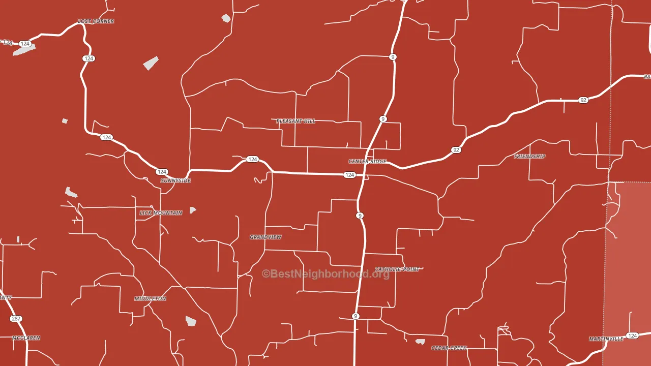 72027, AR block-group political-lean map