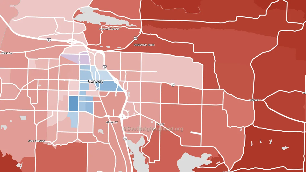 72032, AR block-group political-lean map