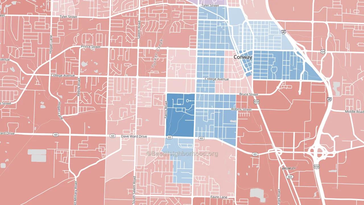 72035, AR block-group political-lean map