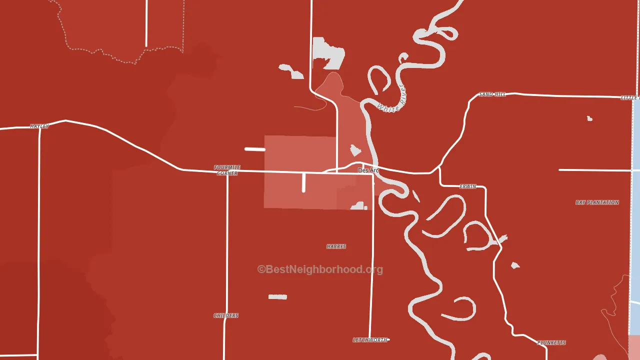 72040, AR block-group political-lean map