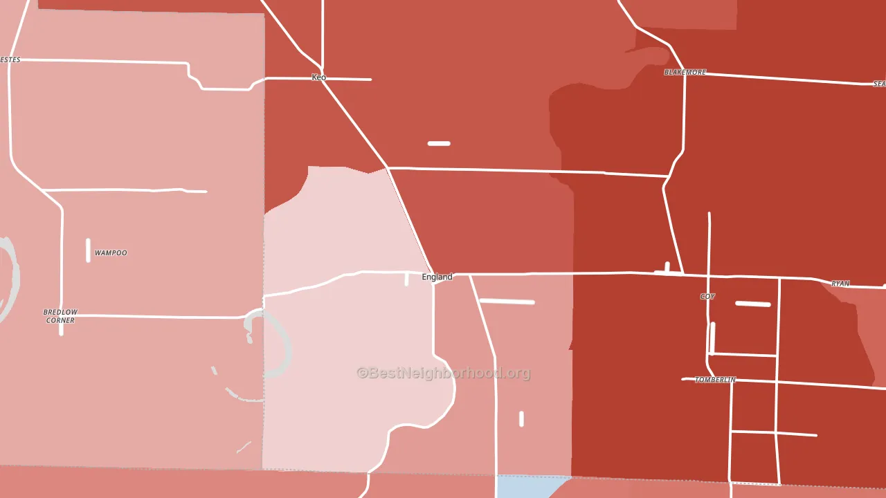 72046, AR block-group political-lean map