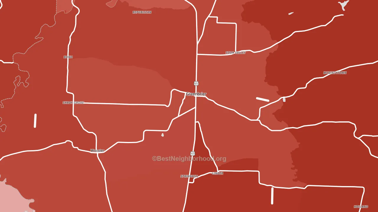 72058, AR block-group political-lean map