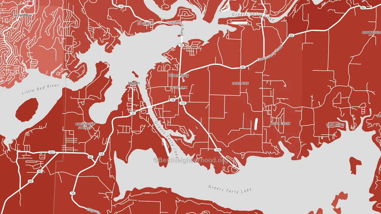 72067, AR block-group political-lean map