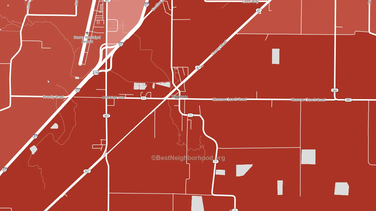 72068, AR block-group political-lean map