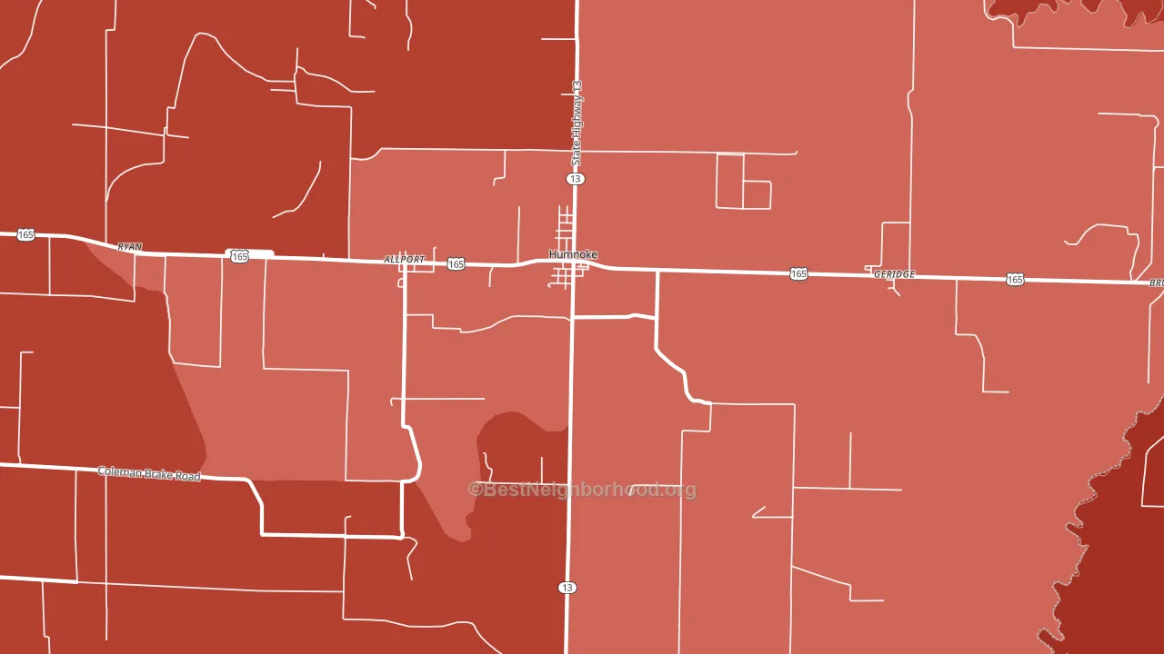 72072, AR block-group political-lean map