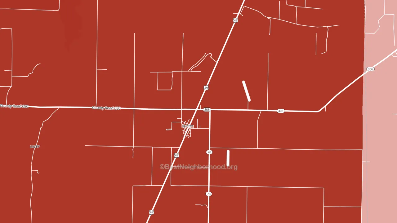 72074, AR block-group political-lean map
