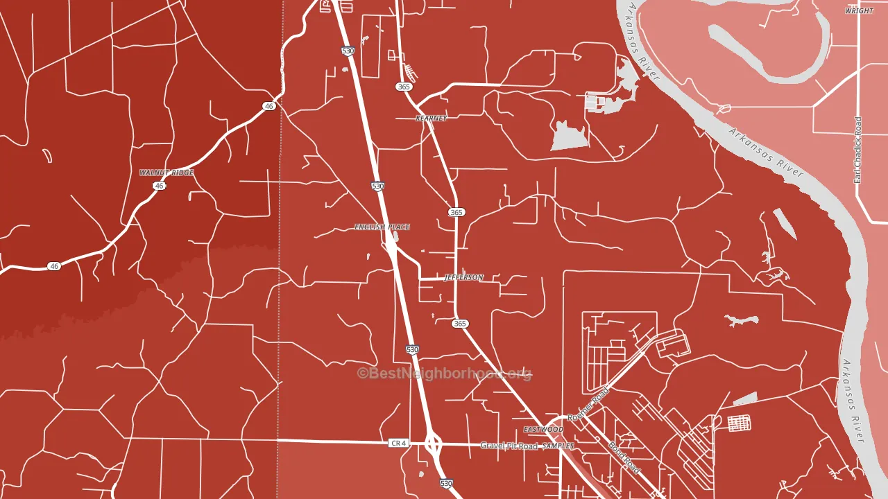 72079, AR block-group political-lean map
